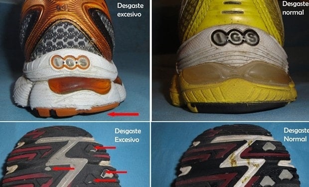 Comprobar el desgaste de las zapatillas de running