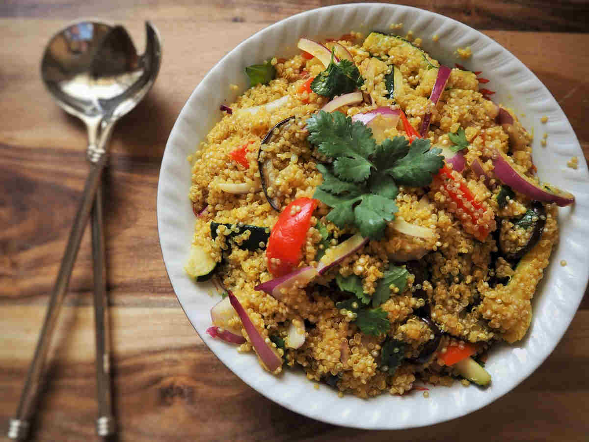 Quinoa con pollo y pimientos