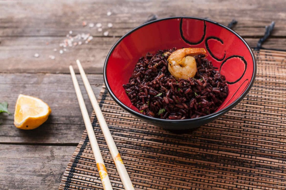 Arroz salvaje con gambas