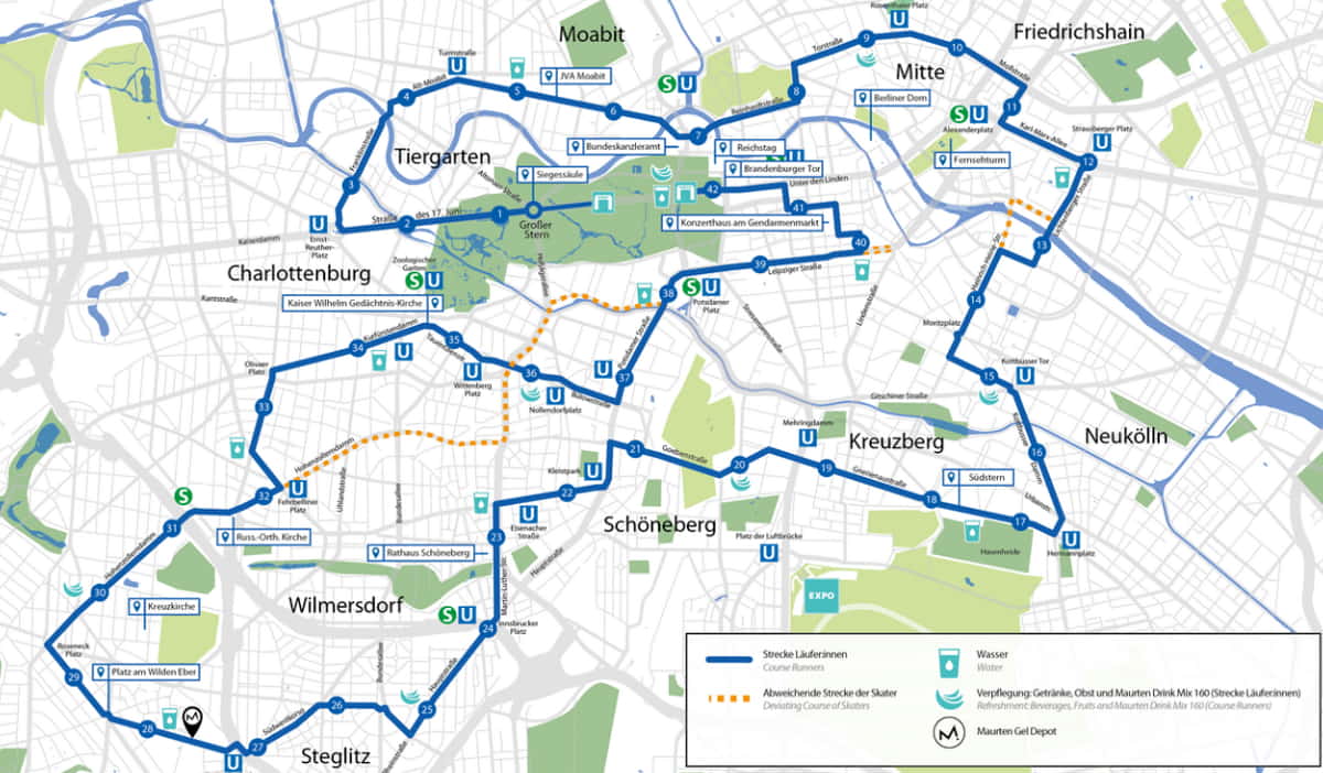 Recorrido maratón de Berlín
