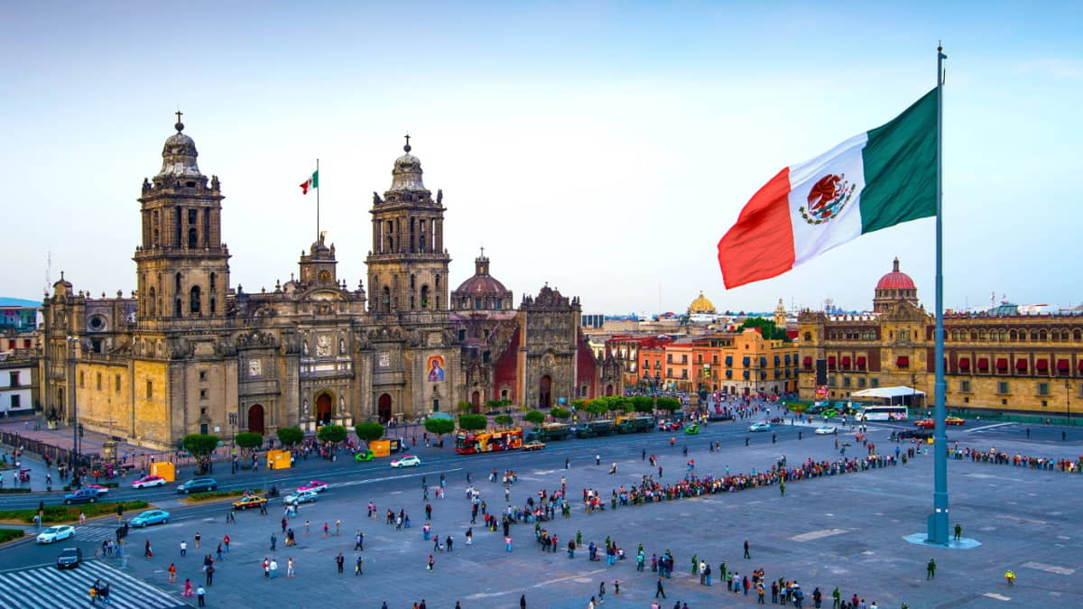 Panorámica de la plaza del Zócalo, Ciudad de México