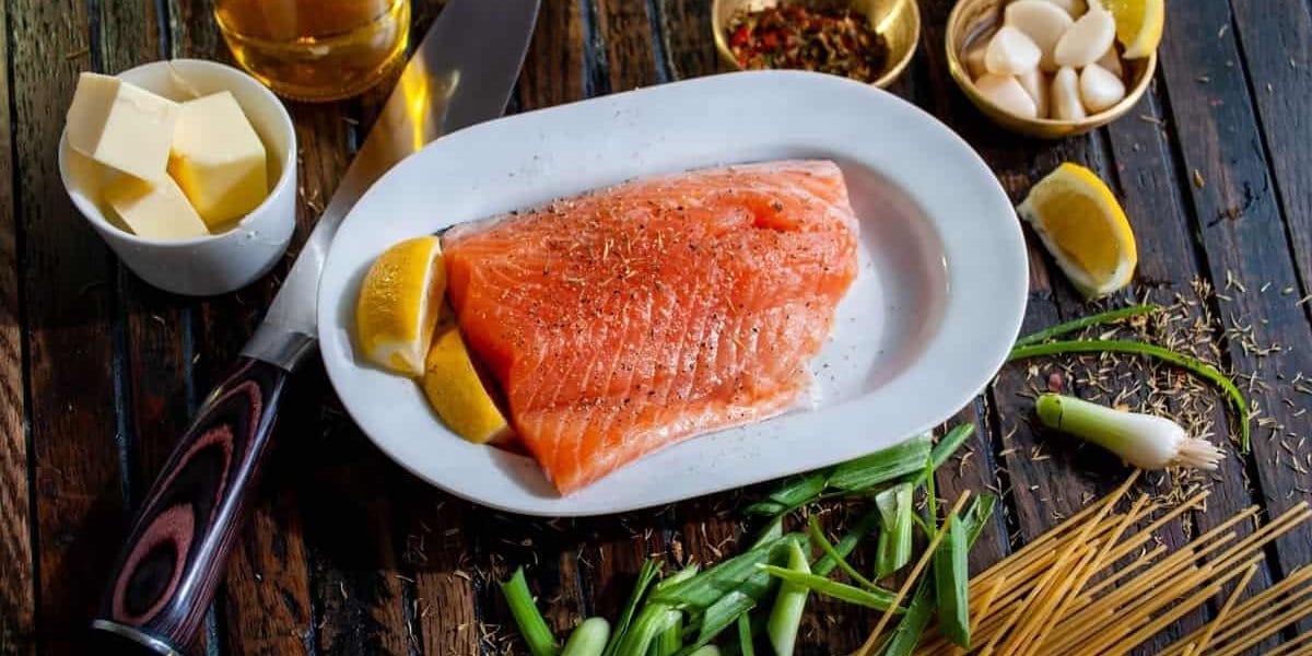 Plato de salmón con mucha proteína