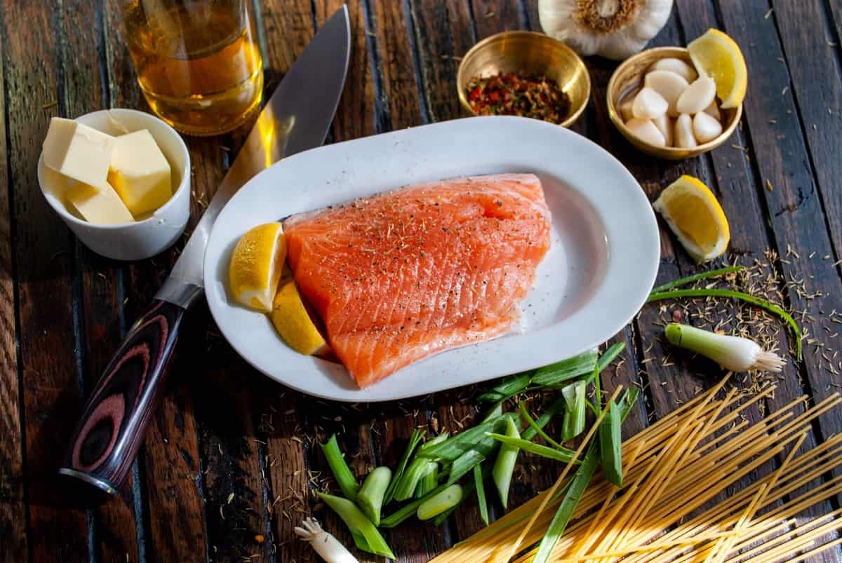 Plato de salmón con mucha proteína