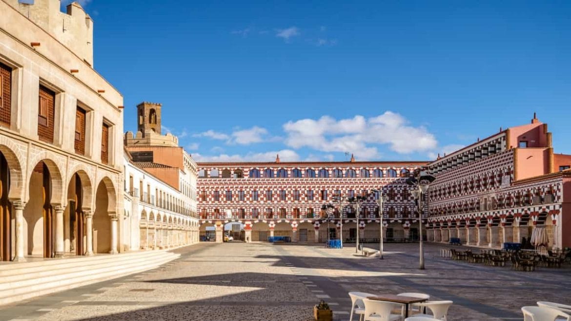 La Plaza Alta en el casco antiguo de Badajoz