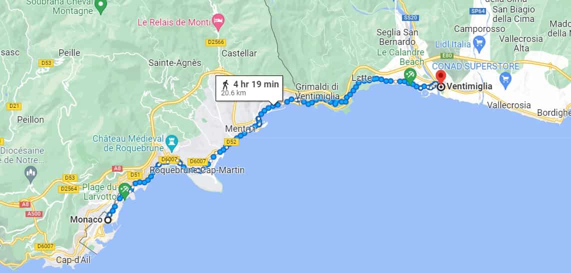 Recorrido media maratón de Monte Carlo