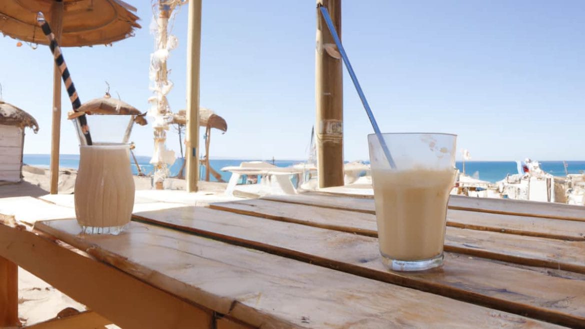 Vaso de horchata en verano
