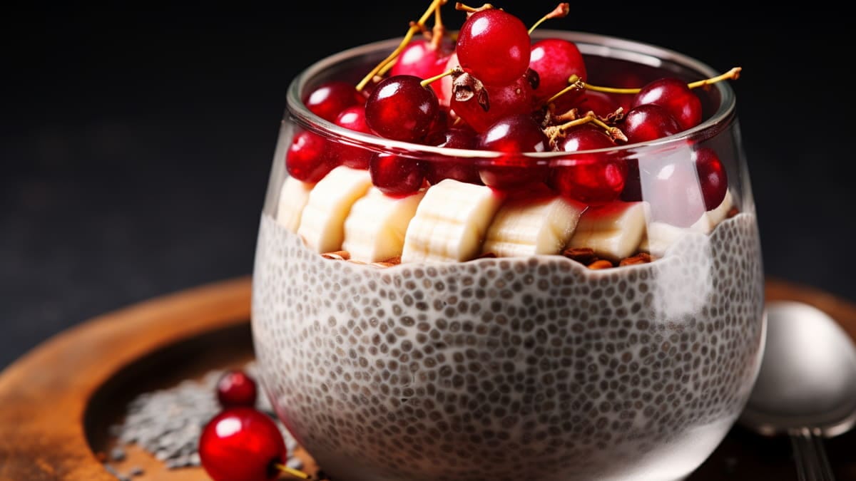 Pudding de Chía, frutos rojos y plátano