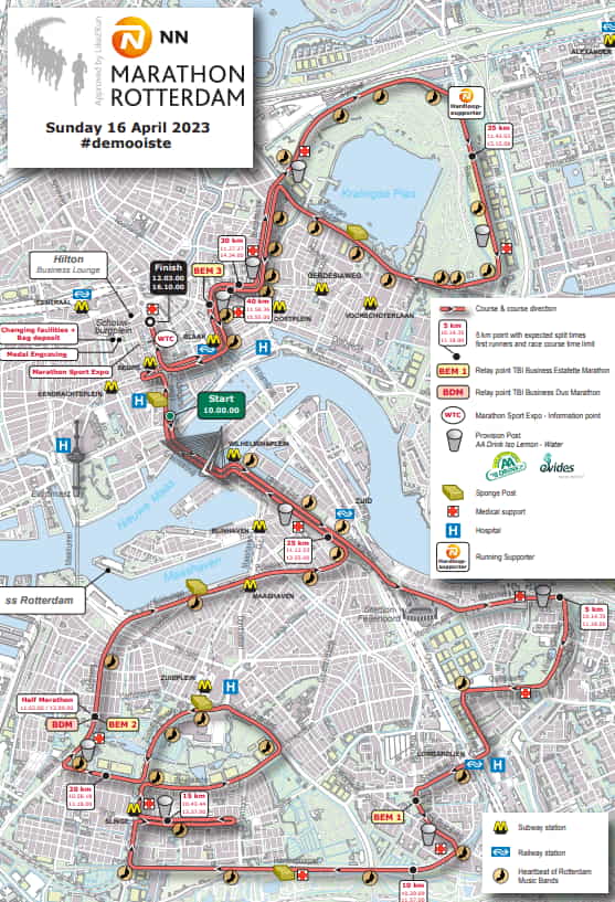 Recorrido maratón de Rotterdam