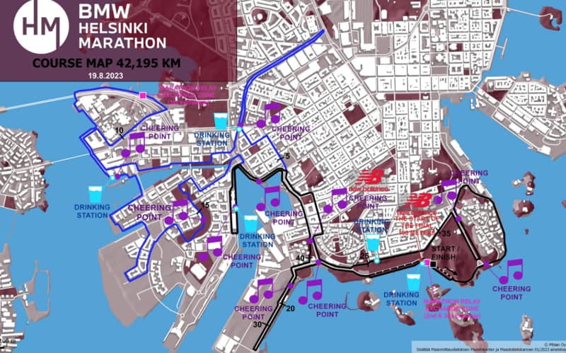 Recorrido maratón de Helsinki