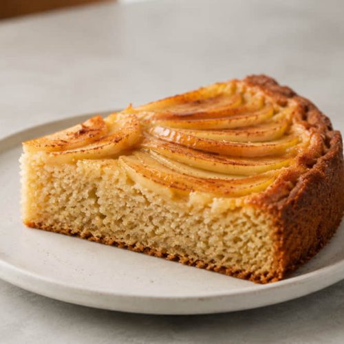 porción de tarta de manzana fitness